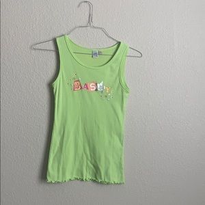 Y2k neon sassy tank lettuce trim